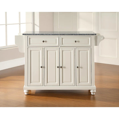 Crosley Cambridge Solid Granite Top Kitchen Island in Vintage Mahogany Finish - 51.5W x 18D x 36H