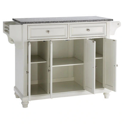Crosley Cambridge Solid Granite Top Kitchen Island in Vintage Mahogany Finish - 51.5W x 18D x 36H