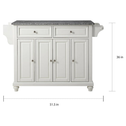 Crosley Cambridge Solid Granite Top Kitchen Island in Vintage Mahogany Finish - 51.5W x 18D x 36H