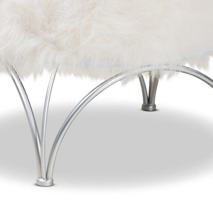 Silver Orchid Coburn Modern and Contemporary Upholstered Ottoman
