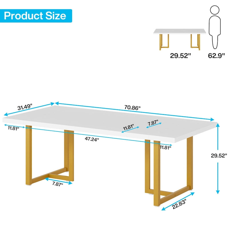 70.8 Executive Computer Desk for Home Office
