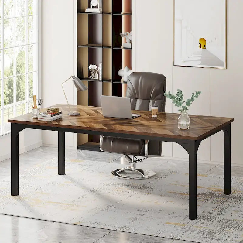 70.8 Inch Executive Desk, Large Office Computer Desk