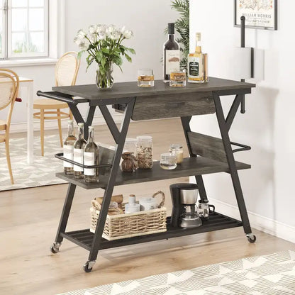 41.7 inch Wide Rolling Kitchen Island with Drawer - 41.7 inch