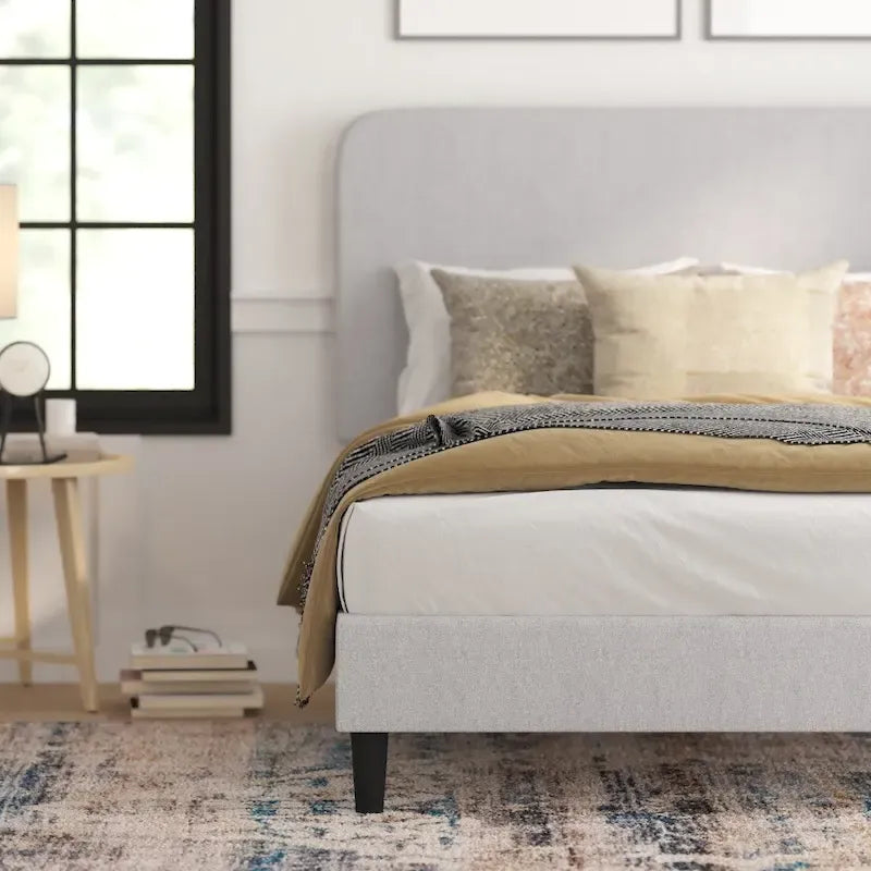 Platform Bed with Headboard - No Foundation Needed