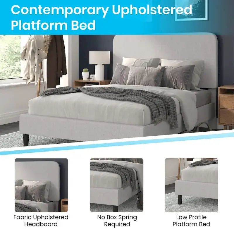 Platform Bed with Headboard - No Foundation Needed