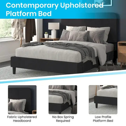 Platform Bed with Headboard - No Foundation Needed