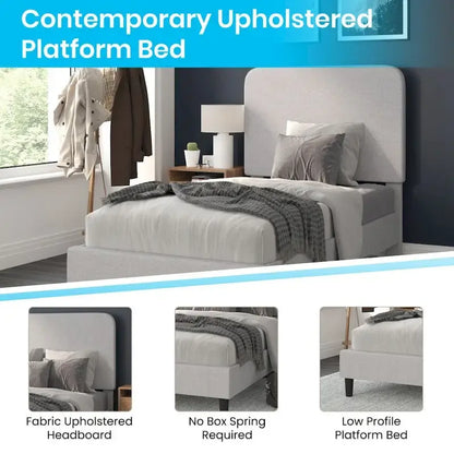 Platform Bed with Headboard - No Foundation Needed