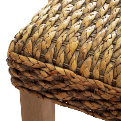 M4H Valencia Solid Wood Natural Water Hyacinth Indoor Bench