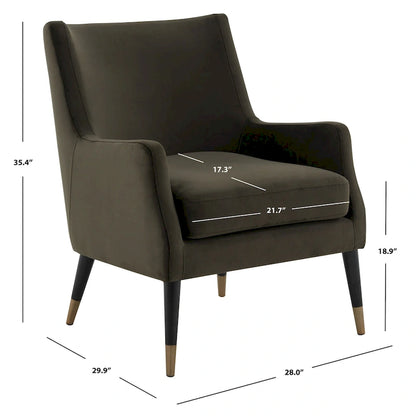 SAFAVIEH Couture Anjanette Velvet Arm Chair - 28 W x 29.9 D x 35.4 H - 28Wx30Dx35H