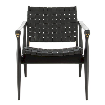 SAFAVIEH Couture Zenica Leather Safari Chair - 24.5 W x 30 L x 30 H - 25W x 30D x 30H