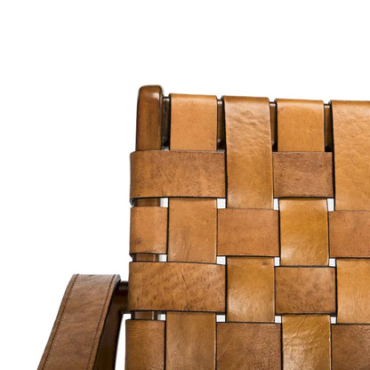 SAFAVIEH Couture Zenica Leather Safari Chair - 24.5 W x 30 L x 30 H - 25W x 30D x 30H