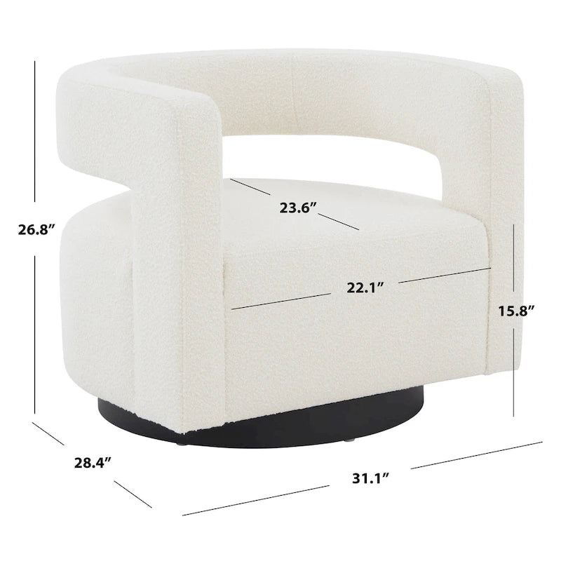 SAFAVIEH Couture Cela Swivel Chair (Fully Assembled) - 31.1 W x 28.4 L x 26.8 H - 31Wx28Dx27H