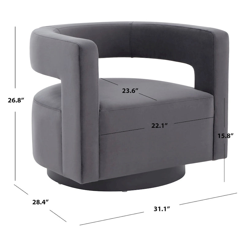 SAFAVIEH Couture Cela Swivel Chair (Fully Assembled) - 31.1 W x 28.4 L x 26.8 H - 31Wx28Dx27H