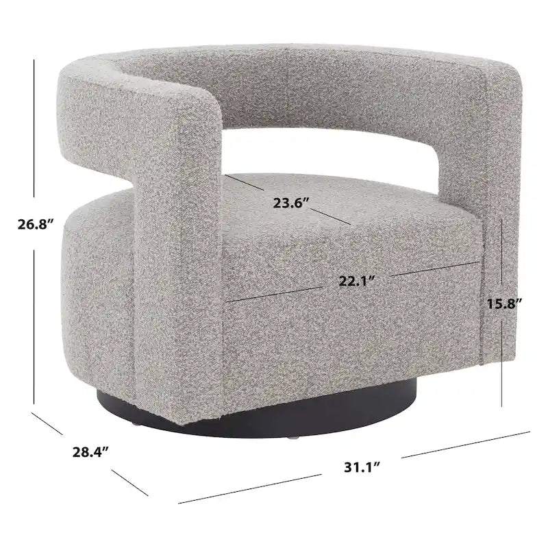 SAFAVIEH Couture Cela Swivel Chair (Fully Assembled) - 31.1 W x 28.4 L x 26.8 H - 31Wx28Dx27H