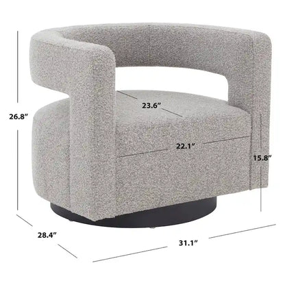 SAFAVIEH Couture Cela Swivel Chair (Fully Assembled) - 31.1 W x 28.4 L x 26.8 H - 31Wx28Dx27H