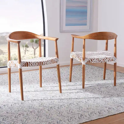 SAFAVIEH Therese Leather Woven Accent Chair - 25 W x 20.9 L x 30.9 H - 25Wx21Dx31H
