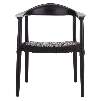 SAFAVIEH Therese Leather Woven Accent Chair - 25 W x 20.9 L x 30.9 H - 25Wx21Dx31H