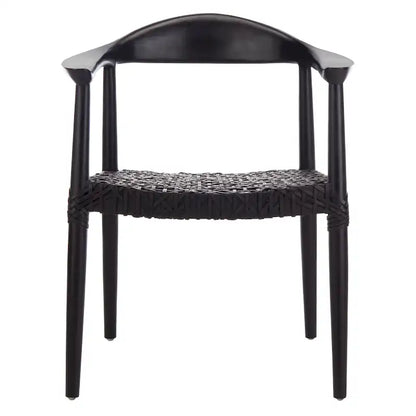 SAFAVIEH Therese Leather Woven Accent Chair - 25 W x 20.9 L x 30.9 H - 25Wx21Dx31H
