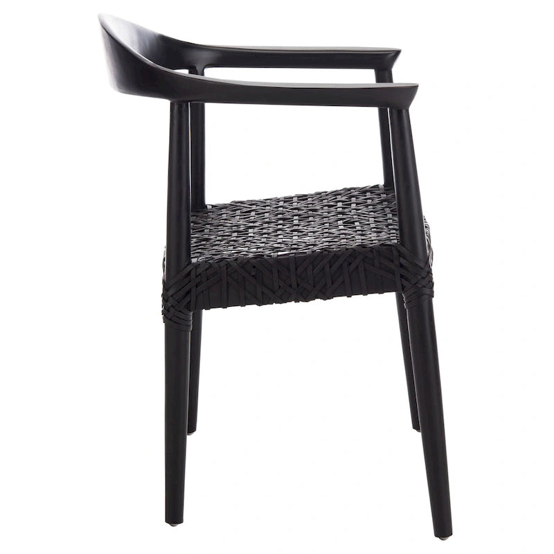 SAFAVIEH Therese Leather Woven Accent Chair - 25 W x 20.9 L x 30.9 H - 25Wx21Dx31H