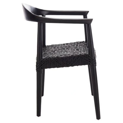SAFAVIEH Therese Leather Woven Accent Chair - 25 W x 20.9 L x 30.9 H - 25Wx21Dx31H