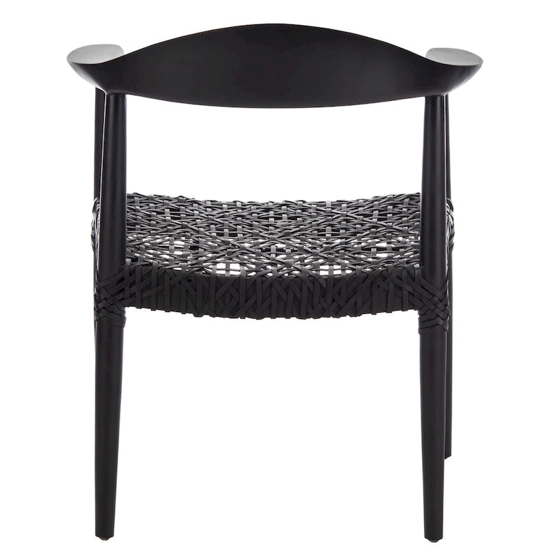 SAFAVIEH Therese Leather Woven Accent Chair - 25 W x 20.9 L x 30.9 H - 25Wx21Dx31H