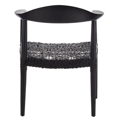SAFAVIEH Therese Leather Woven Accent Chair - 25 W x 20.9 L x 30.9 H - 25Wx21Dx31H