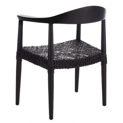 SAFAVIEH Therese Leather Woven Accent Chair - 25 W x 20.9 L x 30.9 H - 25Wx21Dx31H