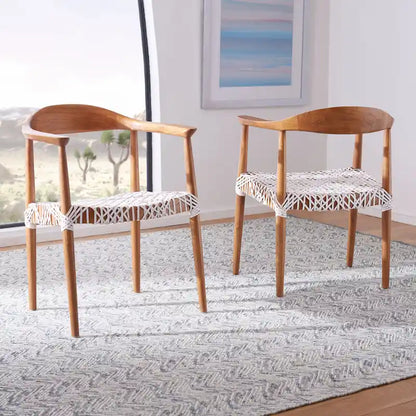 SAFAVIEH Therese Leather Woven Accent Chair - 25 W x 20.9 L x 30.9 H - 25Wx21Dx31H