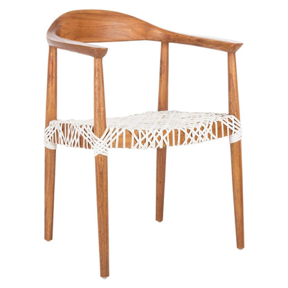 SAFAVIEH Therese Leather Woven Accent Chair - 25 W x 20.9 L x 30.9 H - 25Wx21Dx31H