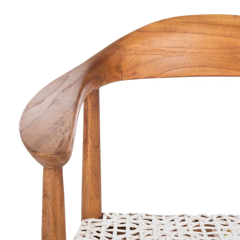 SAFAVIEH Therese Leather Woven Accent Chair - 25 W x 20.9 L x 30.9 H - 25Wx21Dx31H