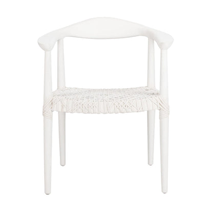 SAFAVIEH Therese Leather Woven Accent Chair - 25 W x 20.9 L x 30.9 H - 25Wx21Dx31H