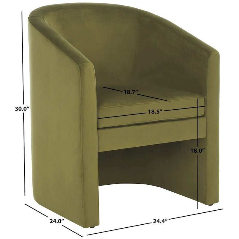 SAFAVIEH Theodosia Barrel Back Accent Chair (Fully Assembled) - W24 x D24 x H30 - 24Wx24Dx30H