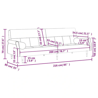 vidaXL Sofa Bed Loveseat Convertible Sofa Bed with Cushions for Studio Velvet - 85 x 35 x 27.6