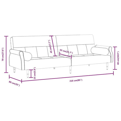 vidaXL Sofa Bed Loveseat Convertible Sofa Bed with Cushions for Studio Velvet - 85 x 35 x 27.6