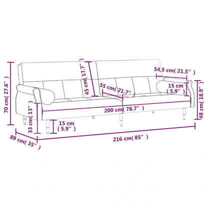 vidaXL Sofa Bed Loveseat Convertible Sofa Bed with Cushions for Studio Velvet - 85 x 35 x 27.6