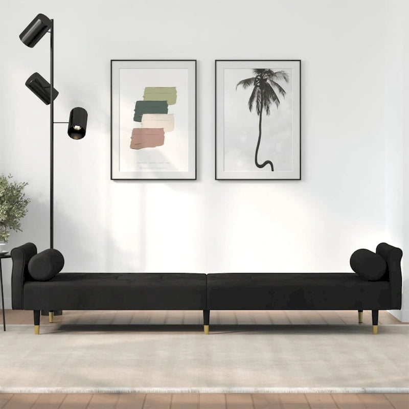 vidaXL Sofa Bed Loveseat Convertible Sofa Bed with Cushions for Studio Velvet - 85 x 35 x 27.6