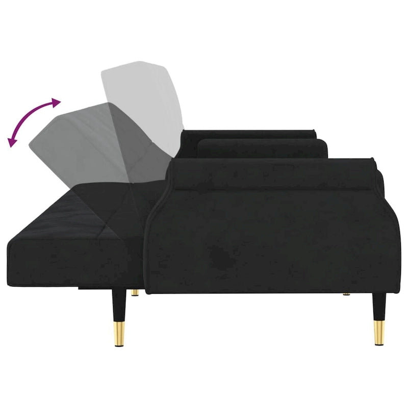 vidaXL Sofa Bed Loveseat Convertible Sofa Bed with Cushions for Studio Velvet - 85 x 35 x 27.6