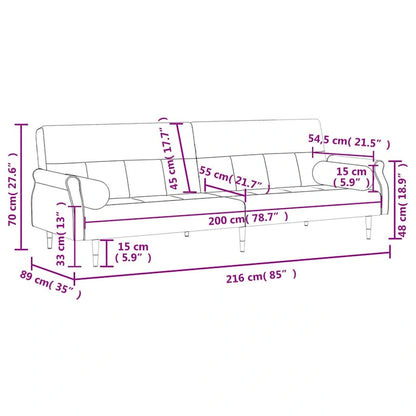 vidaXL Sofa Bed Loveseat Convertible Sofa Bed with Cushions for Studio Velvet - 85 x 35 x 27.6