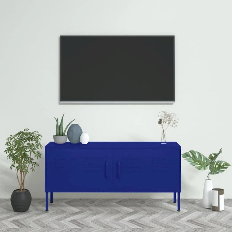 vidaXL TV Stand TV Unit Sideboard Home TV Console Media Unit Cupboard Steel - 41.3 x 13.8 x 19.7