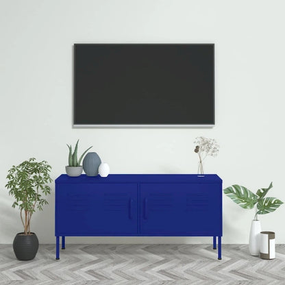 vidaXL TV Stand TV Unit Sideboard Home TV Console Media Unit Cupboard Steel - 41.3 x 13.8 x 19.7