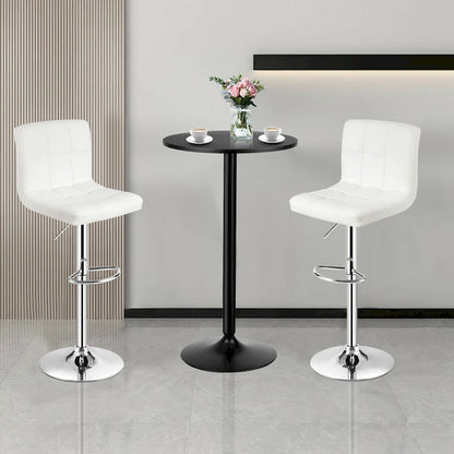 Gymax 3PCS Pub Table Set 24 Round Bar Table & 2 Adjustable Bar