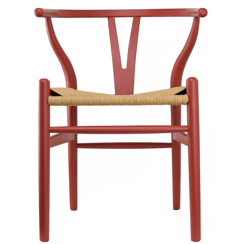 Set of 2 Natural Modern Wood Dining Chair With Back Y Arm Armchair Hemp Seat Home Restaurant Office Desk Work Kitchen