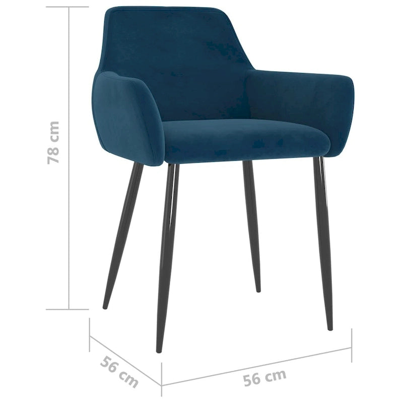 vidaXL Dining Chairs Upholstered Chair with Metal Legs for Living Room Velvet - 22 x 22 x 30.7