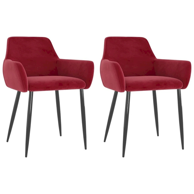 vidaXL Dining Chairs Upholstered Chair with Metal Legs for Living Room Velvet - 22 x 22 x 30.7