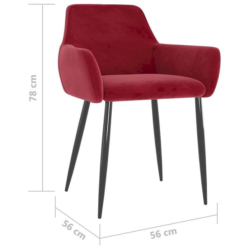 vidaXL Dining Chairs Upholstered Chair with Metal Legs for Living Room Velvet - 22 x 22 x 30.7