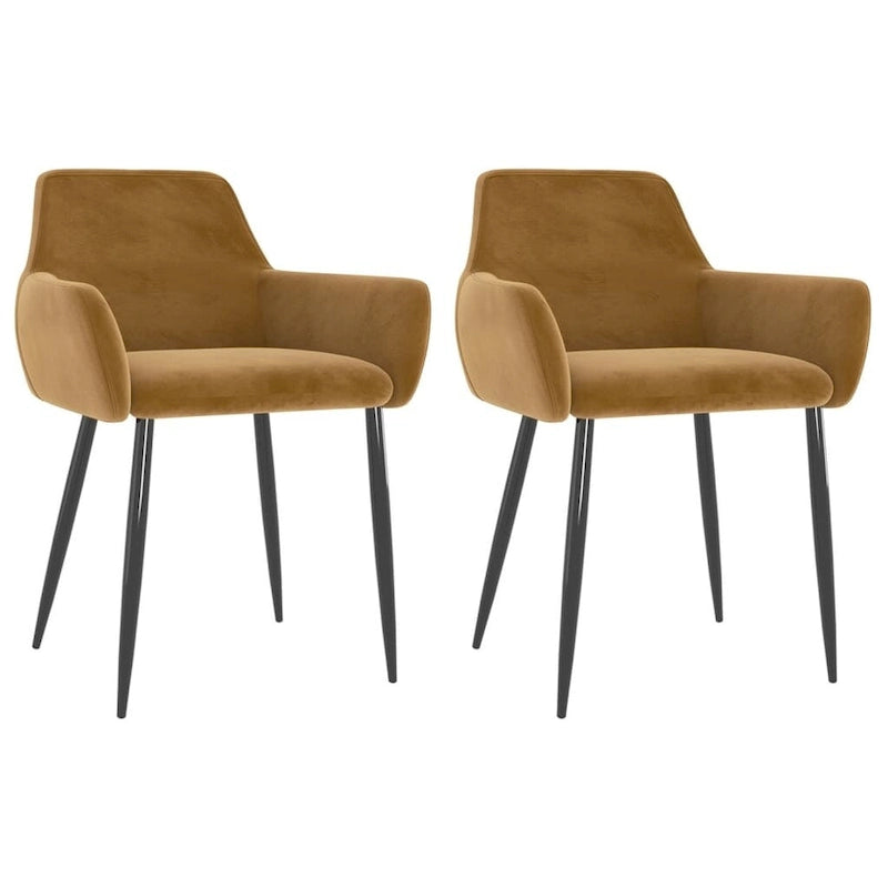 vidaXL Dining Chairs Upholstered Chair with Metal Legs for Living Room Velvet - 22 x 22 x 30.7