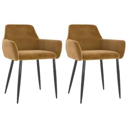vidaXL Dining Chairs Upholstered Chair with Metal Legs for Living Room Velvet - 22 x 22 x 30.7