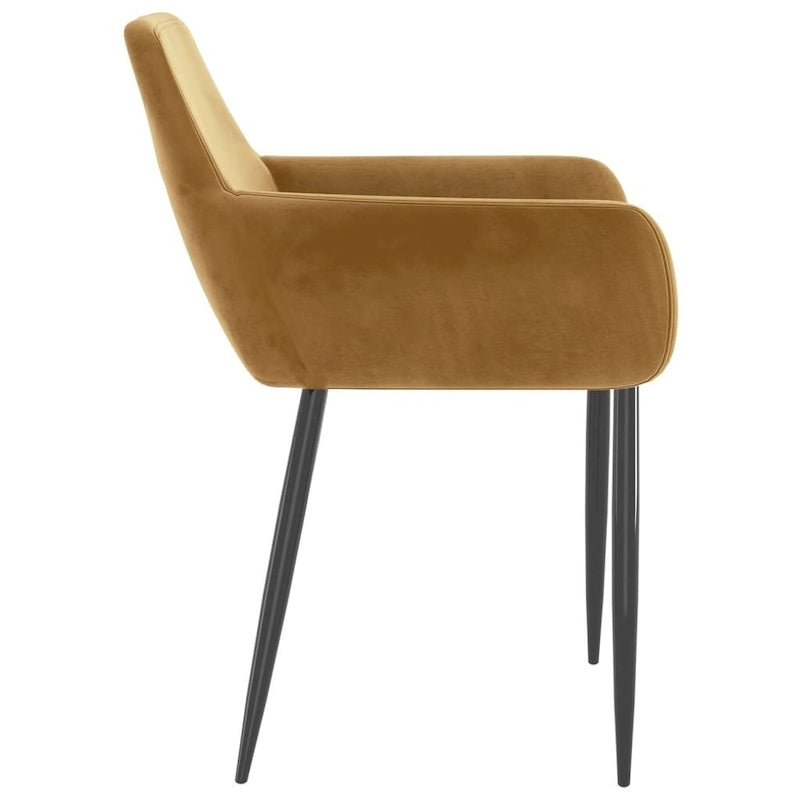 vidaXL Dining Chairs Upholstered Chair with Metal Legs for Living Room Velvet - 22 x 22 x 30.7