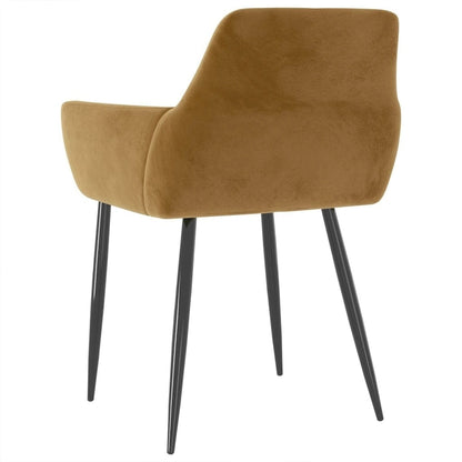 vidaXL Dining Chairs Upholstered Chair with Metal Legs for Living Room Velvet - 22 x 22 x 30.7