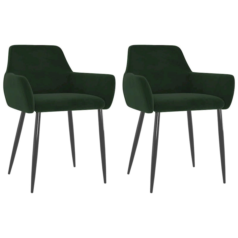 vidaXL Dining Chairs Upholstered Chair with Metal Legs for Living Room Velvet - 22 x 22 x 30.7